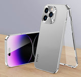 360° Full Screen Lens Metal Magnetic Magsafe Cases Aluminum Alloy HD Glass Case For iPhone 14 13 12 series