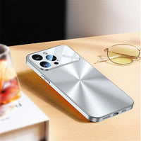 Metal Aurora Glass-like Camera Protector Silicone Case For iPhone 15 14 13 12 series