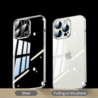 Luxury Plating Transparent Case with Camera Protection for iPhone 14 13 12 series