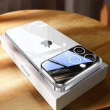 Luxury Plating Glass Protection Lens Transparent Case for iPhone 14 13 12 series