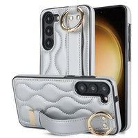 PU Leather Ring Shockproof Cases With Wrist Strap Holder for Samsung Galaxy S23 S22 Ultra Plus