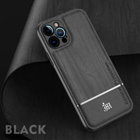 Wood Grain Leather Splicing Case For iPhone 12 11 XS Series