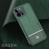 Wood Grain Leather Splicing Case For iPhone 12 11 XS Series