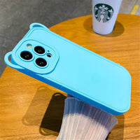 3D Cute Cartoon Bear Ears Silicone Case for iPhone 14 13 12 series