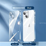 Electroplate Lens Protection Transparent Case For iPhone 15 14 13 series