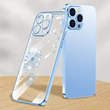 Plating Glitter Dandelion Clear Case For iPhone 14 13 12 series