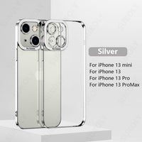 Plating Color Bumper Clear Camera Protector Case for iPhone 13 12 11 S