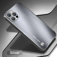 Laser Metal Brushed Shockproof Antidrop Case Lens Protection For iPhone 13 12 11 Pro Max Mini