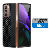 Original Carbon Fiber Texture With Holder Leather Back Cover for Samsung Galaxy Z Fold 2