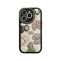 Cartoon Animals PU Leather Soft Silicone Case For iPhone 14 13 12 series