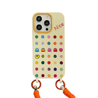 Cartoon Short Portable Lanyard Soft Silicone Case For iPhone 14 13 12 series