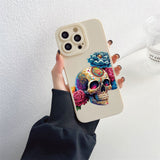 Skeleton Skull Flowers Pattern Soft Silicone Case For iPhone 14 13 12 series