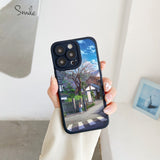 Japanese Anime Street View Scenery Soft Case for iPhone 14 13 12 series