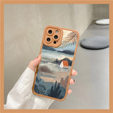 Watercolor Silicone Painting Pattern Case For iPhone 14 13 12 series