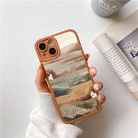 Watercolor Silicone Painting Pattern Case For iPhone 14 13 12 series