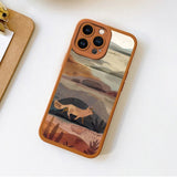 Watercolor Silicone Painting Pattern Case For iPhone 14 13 12 series