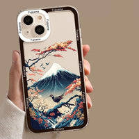 Japanese Aesthetic Mount Fuji Landscape TPU Case For iPhone 14 13 12 series