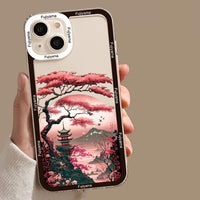 Japanese Aesthetic Mount Fuji Landscape TPU Case For iPhone 14 13 12 series