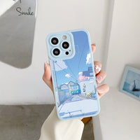 Japanese Anime Street View Scenery Soft Case for iPhone 14 13 12 series