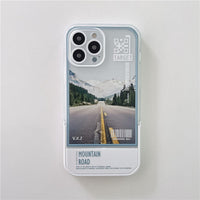 Snow Mountain Sunset Clear Case with Invisible Stand for iPhone 13 12 11 Pro Max