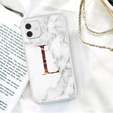 Initial Letter A Z Crown Soft Matte Marble Phone Case For iPhone 12 11 Series