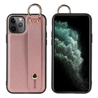 Wrist Strap Stand Holder PU Leather Phone Case For iPhone 12 Series