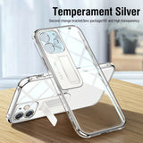 Transparent Plating Shockproof Stand Holder Case For iPhone 12 11 Series