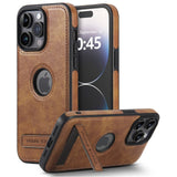 Leather Folding Bracket Holder Slim Kickstand Shockproof Soft Case for iPhone 14 13 12 series