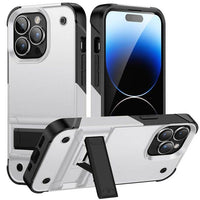 Metal Invisible Bracket Stand Armor Magnetic Case For iPhone 14 13 12 series