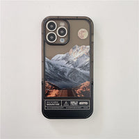 Snow Mountain Sunset Clear Case with Invisible Stand for iPhone 13 12 11 Pro Max