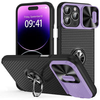Shockproof Armor Magnetic Case With Slide Camera Protection and Ring Holder For iPhone 14 13 12 series