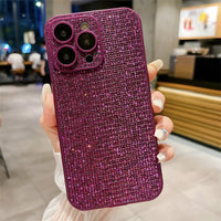 Full Lens Protection Glitter Rhinestone Shiny Diamond Shockproof Case For iPhone 15 14 13 12 series