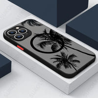 Coconut Tree Beach Chill Magsafe Magnetic Wireless Charge Shockproof Case For iPhone 15 14 13 series