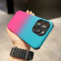 Gradient Color Matte Soft Silicone Case For iPhone 15 14 13 series