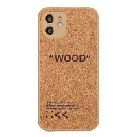 Japanese Wood Grain Label Soft Cork Fiber Cooling Case For iPhone 13 12 Series