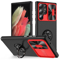 Slide Camera Protection Shockproof Ring Bracket Holder TPU Case For Samsung Galaxy S23 S22 S21 Ultra Plus