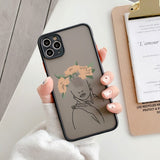 Vintage Floral Transparent Camera Protection Case For iPhone 12 11 Series