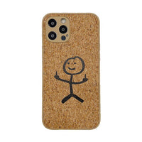 Japanese Wood Grain Label Soft Cork Fiber Cooling Case For iPhone 13 12 Series