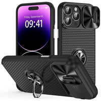 Shockproof Armor Magnetic Case With Slide Camera Protection and Ring Holder For iPhone 14 13 12 series