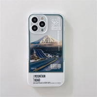 Snow Mountain Sunset Clear Case with Invisible Stand for iPhone 13 12 11 Pro Max