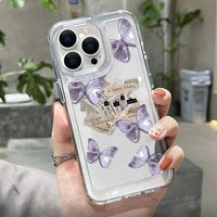 Butterfly Flower Rose Heart Soft Clear Case For iPhone 14 13 12 series