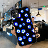 Fashion Evil Eyes High Quality Black Soft Silicone Phone Cases For iPhone 11 Series