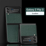 Hard Plastic Leather Back Cover on For Sumsung Z Flip 3