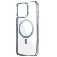 Titanium Color Magnetic Ring Wireless Charging Transparent Case for iPhone 15 series