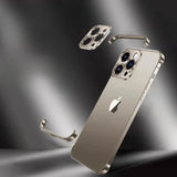 Metal Corner Pads Case With Camera Lens Protector For iPhone 15 14 13 12 series