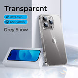 Crystal Transparent Case Back PC+TPU Anti-Yellow Full Lens Case For iPhone 15 series
