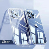 Electroplate Lens Protection Transparent Case For iPhone 15 14 13 series