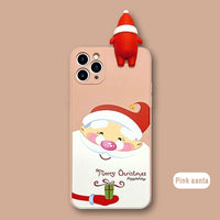 Christmas Gift Cartoon Deer & Snowman Soft Silicone Cover Phone Case For iPhone 11 Series