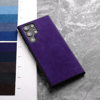 Luxury Business PU Suede Leather Alcantara Case For Samsung Galaxy S24 S23 S22 Ultra Plus