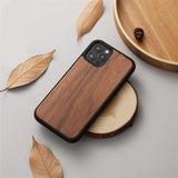 100% Wood Bamboo Walnut Shockproof Case for iPhone 13 12 11 Series